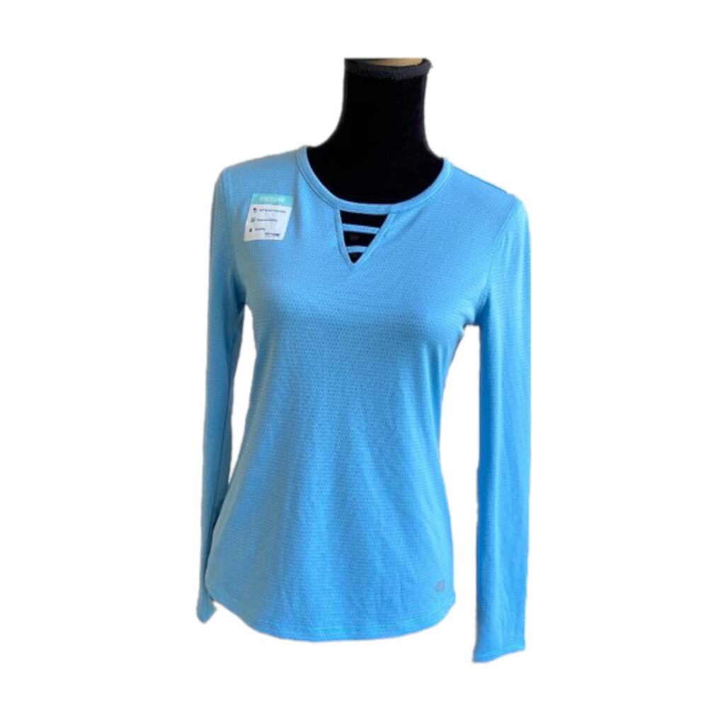 Reel Legends Womens Top Size XS Freeline‎ Light Blue Long Sleeve NEW